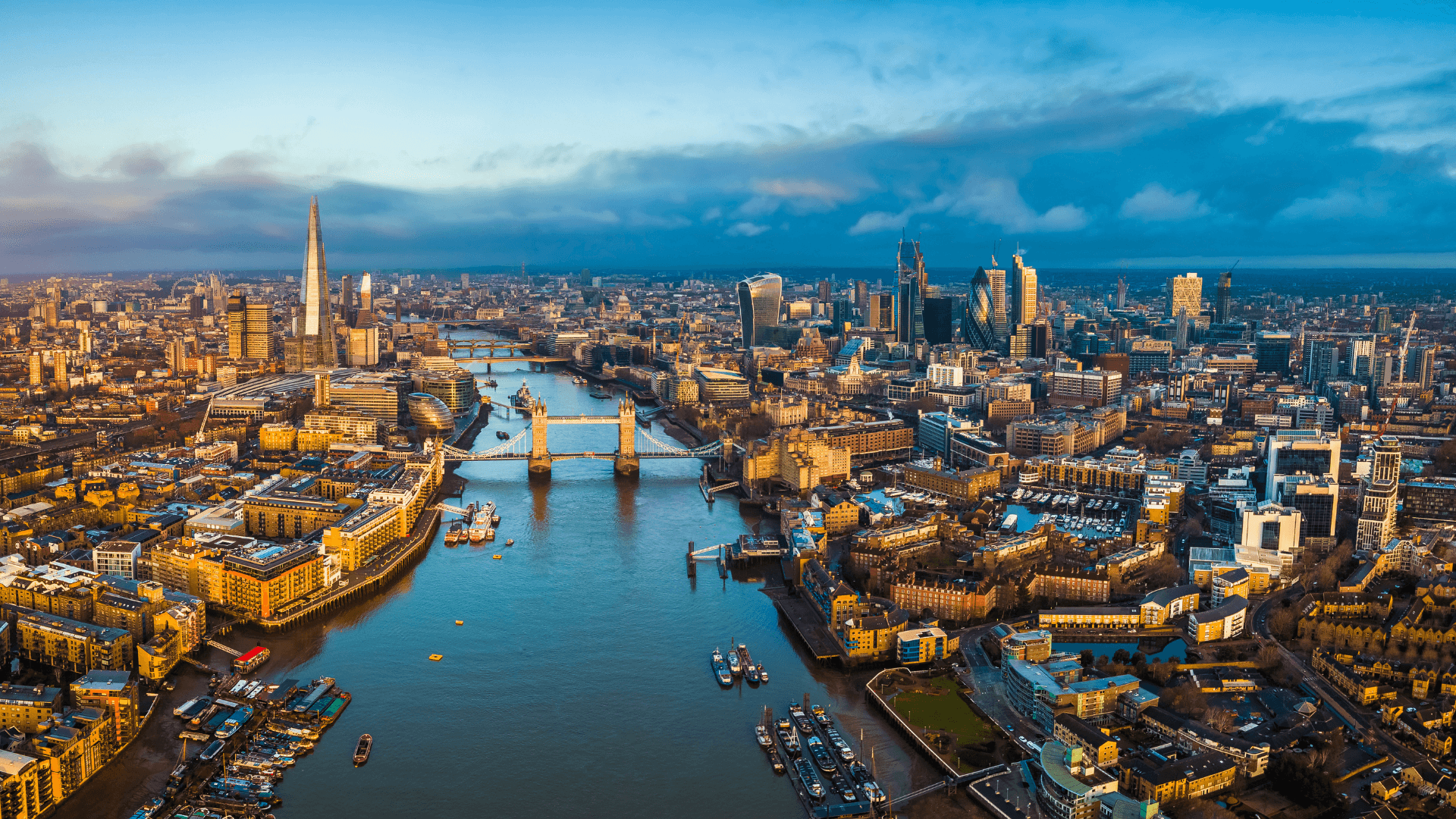 London skyline including River Thames